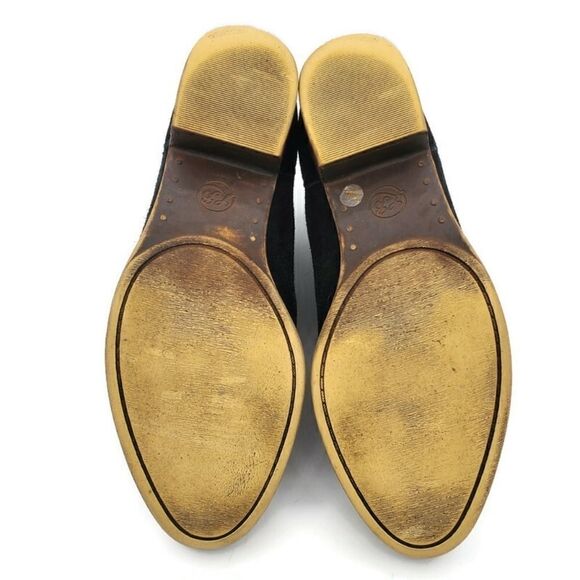 Lucky Brand Bellamy Black Suede Pull-On Almond-Toe Low Block Heel Ankle Boots - Picture 11 of 14